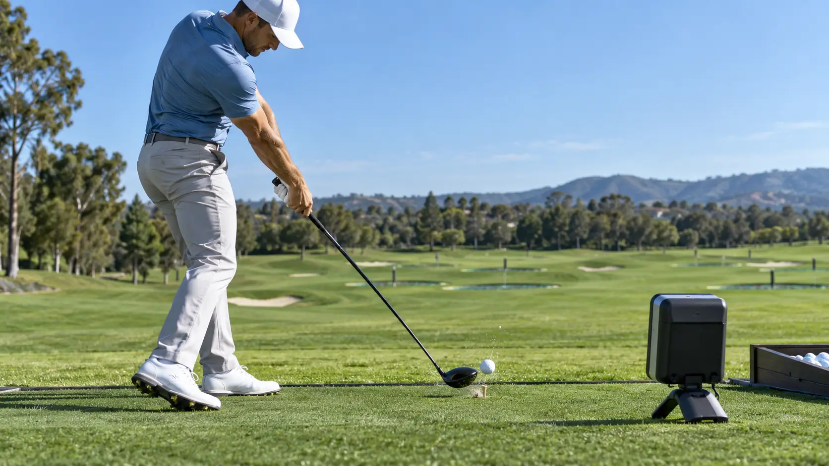 Golfer’s Perfect Drive at Impact