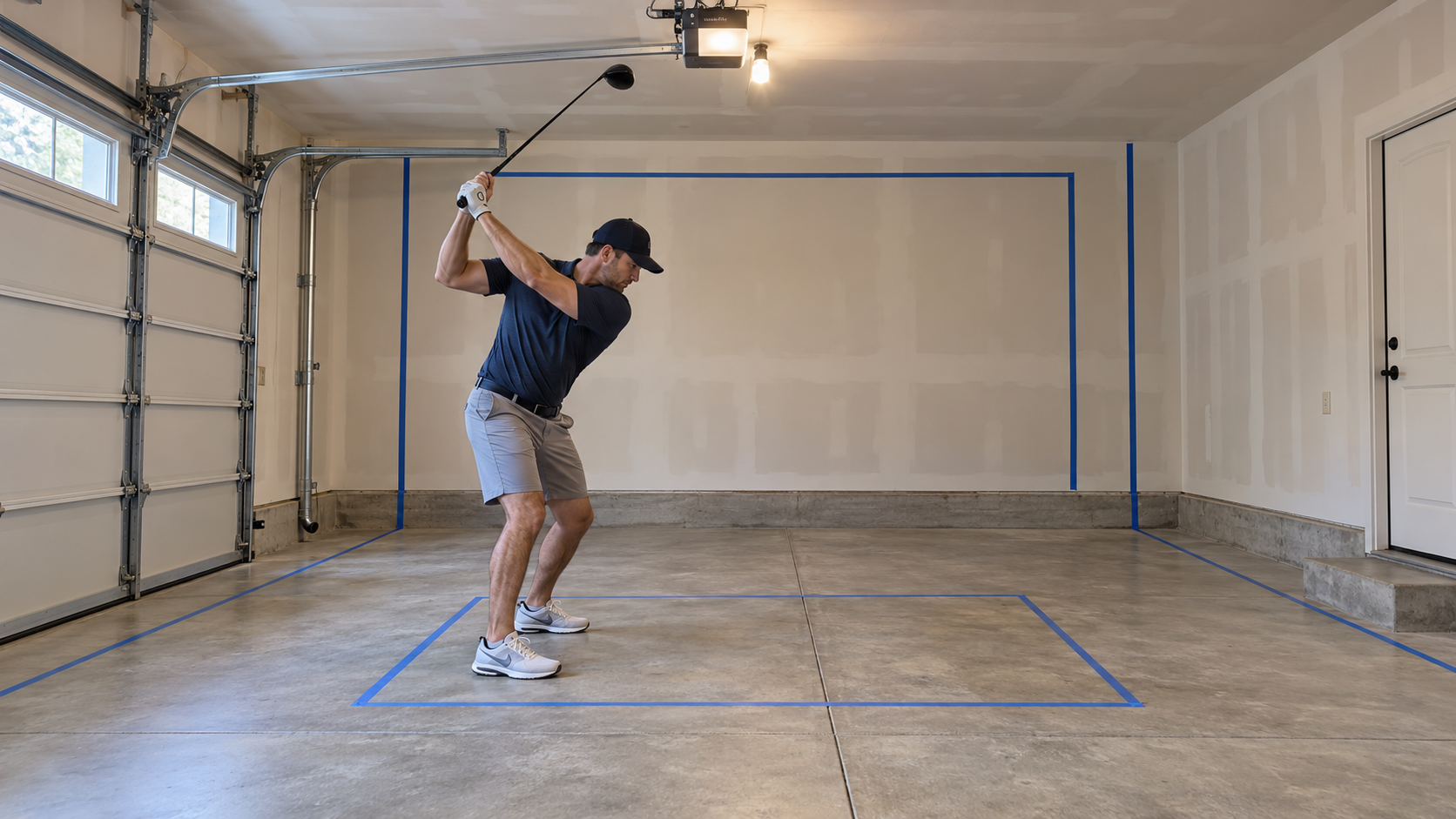 Indoor Garage Golf Swing Practice
