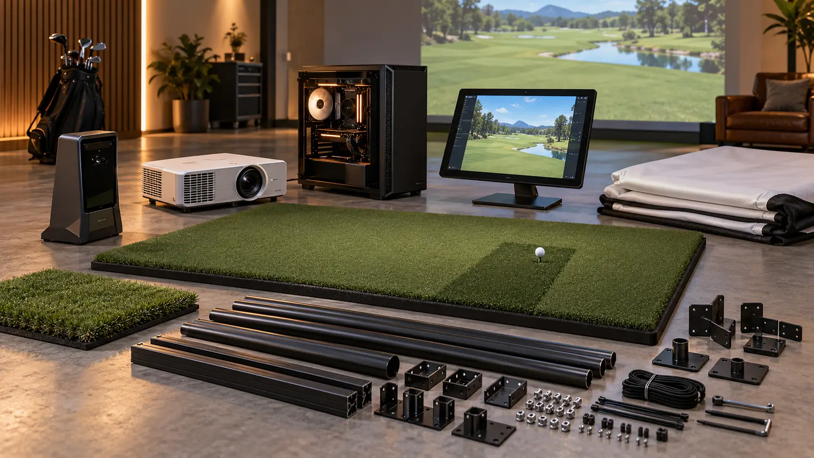 Premium Home Golf Simulator Setup