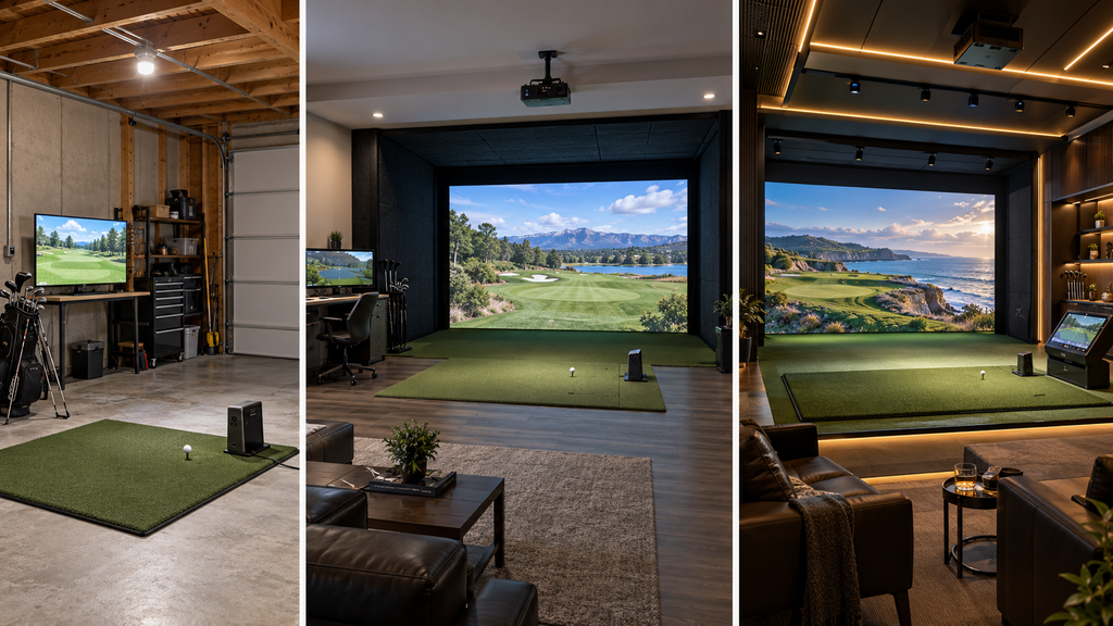 Three Golf Simulator Spaces Garage to Luxury